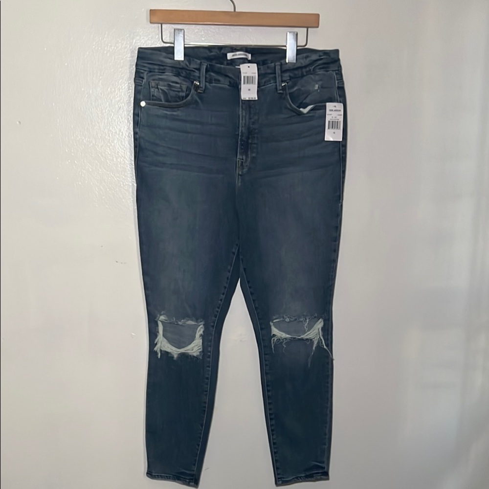Good American Good Legs Crop Distressed Jeans